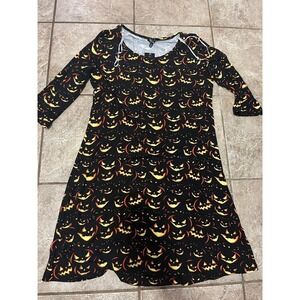 Jack O Lantern Halloween Dress Pumpkin‎ Black Orange Medium